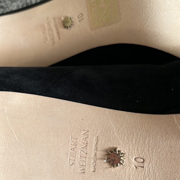 Black suede Stewart Weitzman semi platform 3-1/2 “ heels - Picture 9 of 10